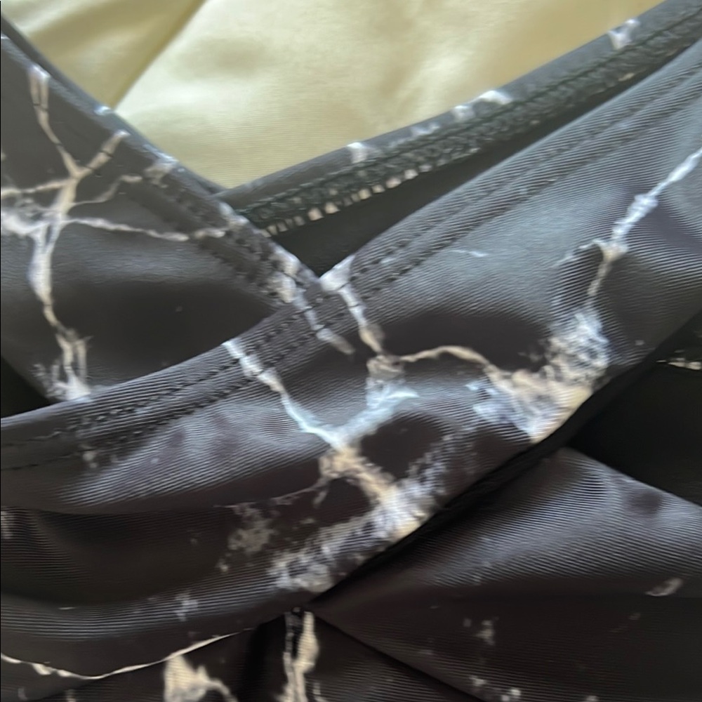 Unique Black Marble Pattern Bikini Set - image 7